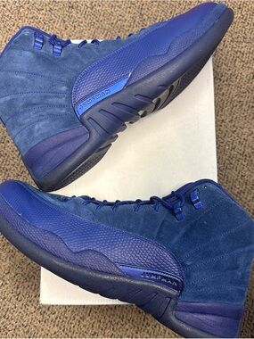 Jordan 12 Retro Deep Royal Blue Men's High-Top Sneakers - Deep Blue